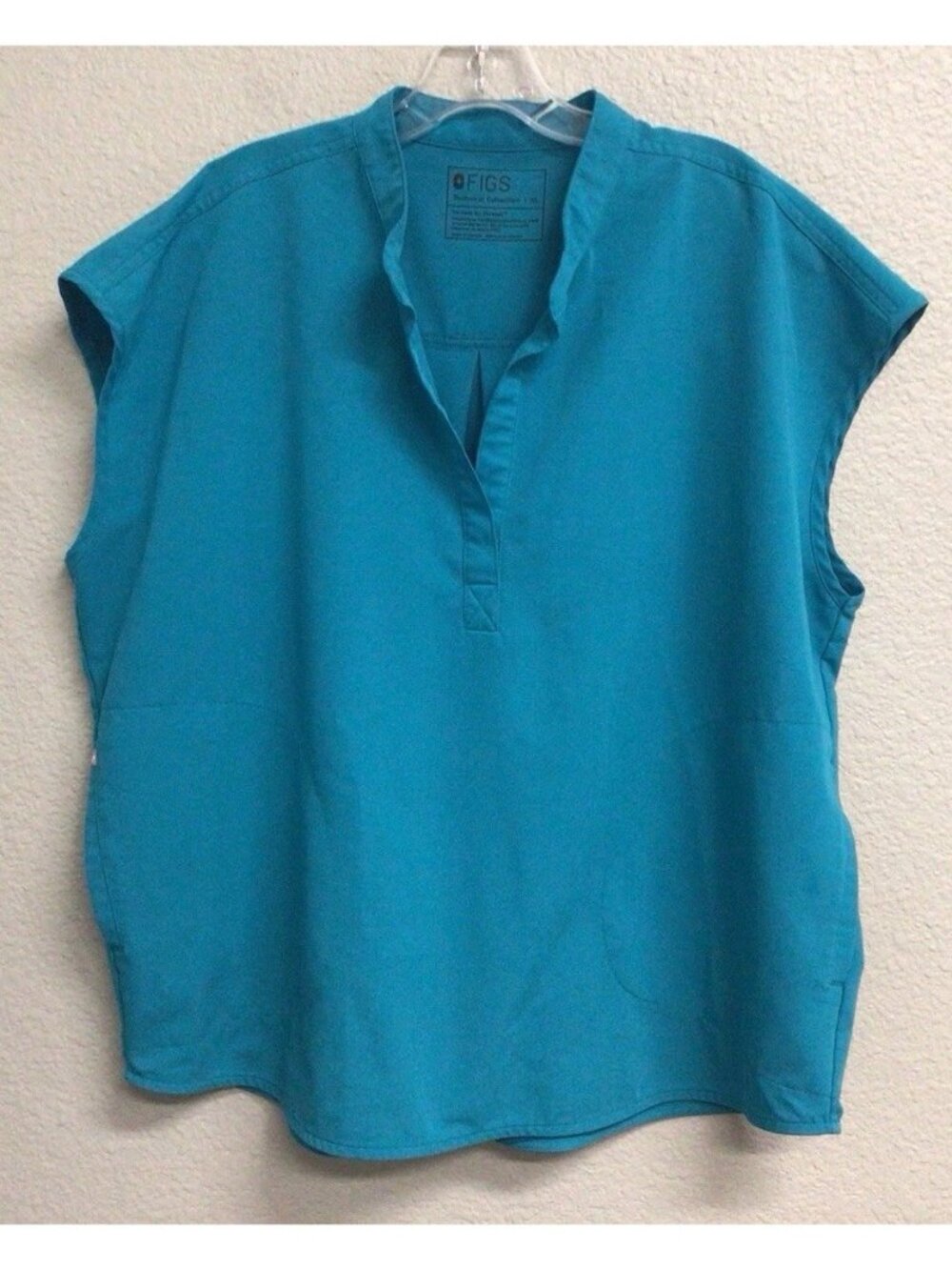 Figs Rafaela Scrub Top Teal Oversized Women’s Size XL Pockets Mandarin Collar